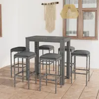 Gossi set mobilier bar de gradina cu perne, 7 piese, gri, poliratan