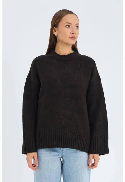 Pulover dama - supradimensionat - maro cafea - textil