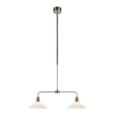 Lustră albă/alămie din metal cu abajur din sticlă Vela – Markslöjd