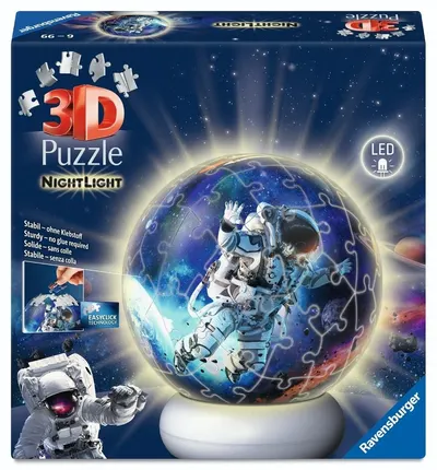 3D Puzzle Ravensburger din 72 piese - Astronauți în spațiu (cu lumină)