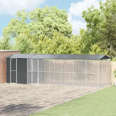 vidaXL Cușcă pentru păsări Antracit 860 x 310 x 247 cm Oțel Galvanizat