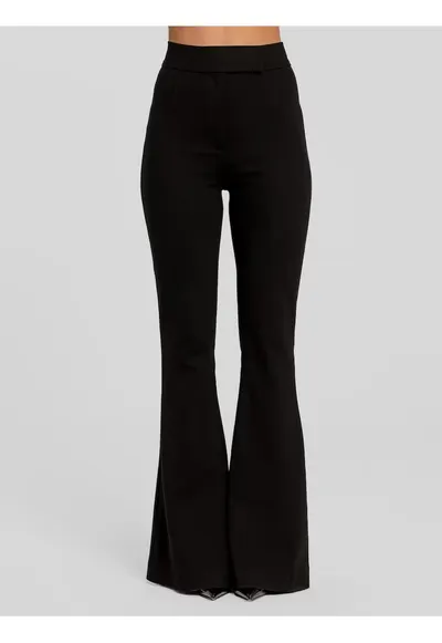 Pantaloni evazati slim fit Vanya - Negru