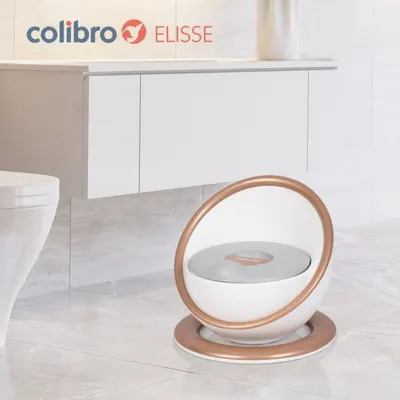 Olita pentru copii, Colibro Elisse Premium, prevazuta cu spatar, capac si baza aderenta, sezut moale, vas interior detasabil, Copper