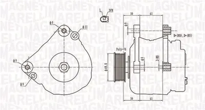 Alternator (12v, 110a) Potrivit Audi A2; Seat Altea, Altea Xl, Cordoba, Ibiza Iii, Ibiza Iv, Ibiza Iv Sc, Ibiza Iv St, Leon, Toledo Iii; Skoda Fabia I, Fabia Ii, Octavia Ii 1.4-2.0d 10.99