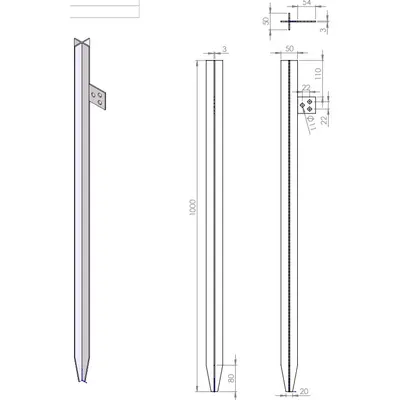 Electrod impamantare LDT RB00003, turnat, 1 M