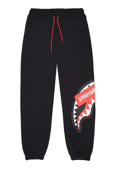 Pantaloni de trening cu snur de ajustare si logo - Rosu/Negru