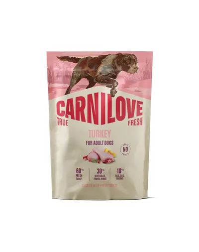 Hrană câini adulți CARNILOVE True Fresh Dog Turkey Adult 1,5 kg curcan