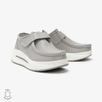 Pantofi Casual de dama din Piele Naturala CRL0570 GRI