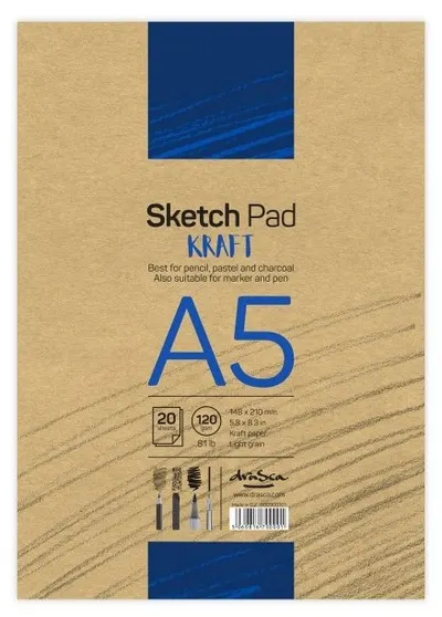 Caiet de schite Drasca Sketch pad - Craft, A5, 20 file