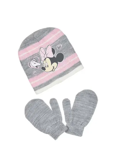 Set Caciula si Manusi Myszka Minnie - Acril - gri