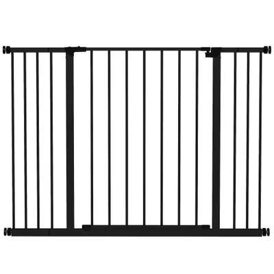 PawHut Poartă pentru Câine Extensibilă cu Deschidere Amplă, Poartă de Siguranță din Oțel și Plastic, 76-107x76 cm, Negru | Aosom Romania