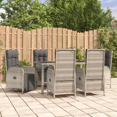 Gossi set mobilier de gradina cu perne, 7 piese, gri, poliratan