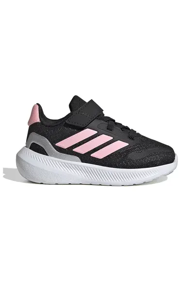 Pantofi sport Run Falcon 5 din material textil cu velcro - Negru/Roz pastel