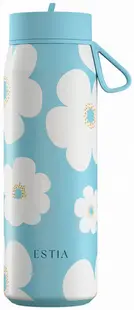 Sticlă termică cu mâner Estia Pulse - Blue Daisy, 500 ml