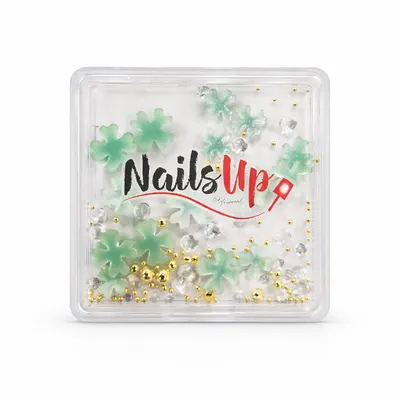 Decor Unghii NailsUp Caviar si Flori Nail Art Green