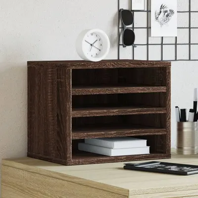 vidaXL Organizator birou, stejar maro, 36x26x29,5 cm lemn prelucrat