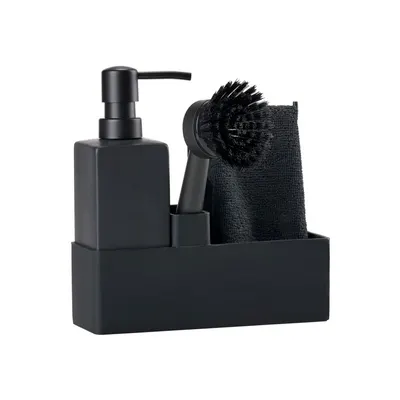 Suport pentru accesorii de spălat negru din plastic/din silicon Singles – Zone