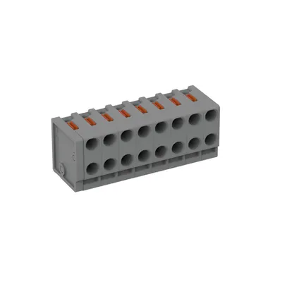 2-conductor modular PCB connector; push-button; 0.8 mm Ø; Pin spacing 3.5 mm; 8-pole; 0,50 mm²; gray