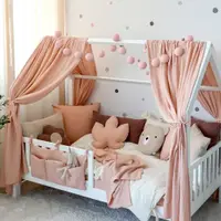 Ghirlanda led cu 20 mini globuri din bumbac, Little Amy, Roz, 315 cm