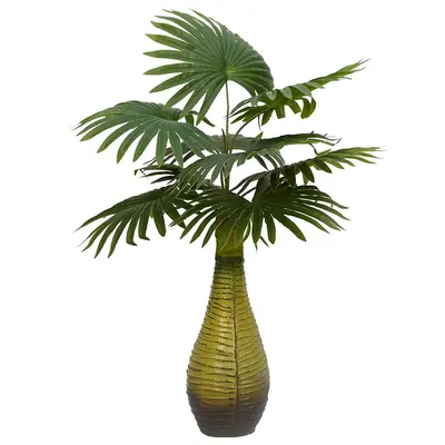 Gossi planta artificiala de palmier 9 frunze 65 cm verde