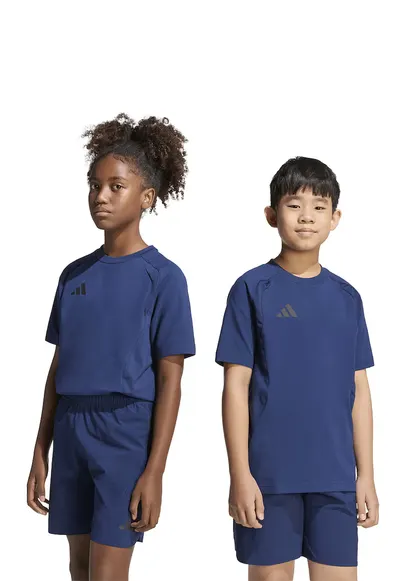 Tricou cu decolteu la baza gatului - din amestec de bumbac - Negru/Bleumarin