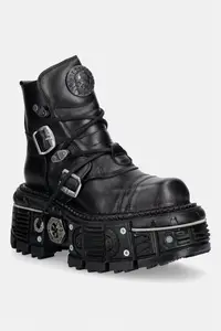 New Rock bocanci pentru femei din piele ITALI NEGRO, NOMADA NEGRO, ORIFICIO