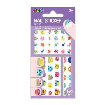 Stickere pentru unghii cu sclipici - Flori