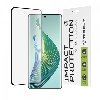 Folie de protectie Ecran Techsuit pentru Honor Magic5 Lite, Sticla Securizata, Full Glue, 111D, Neagra