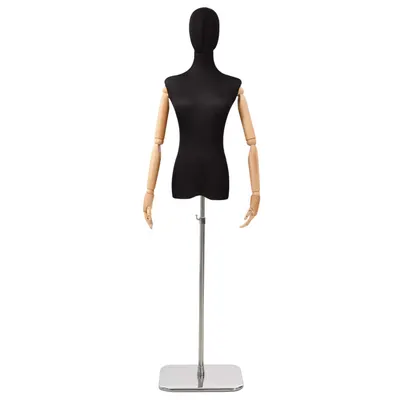 vidaXL Manechin ajustabil 165-213 cm cu bază Feminin PP Negru