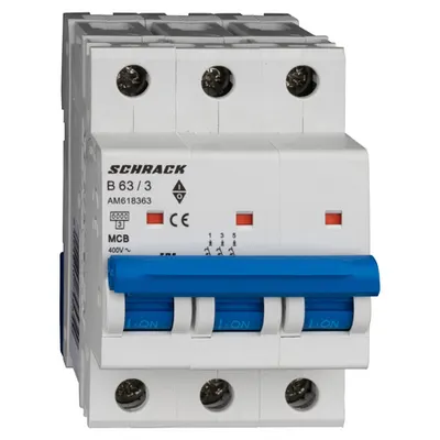 Intreruptor automat modular (MCB) AMPARO 6kA, B 63A, 3-poli