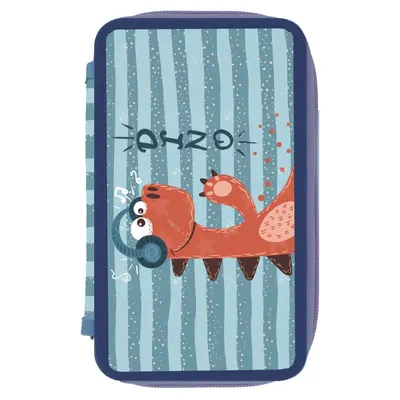 Penar neechipat 2 fermoare, 20x4.5x13 cm, motiv Dino Fun, Herlitz