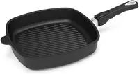 Tigaie cu gratar cu maner mobil AMT - Gastroguss - 28 х 28 cm, negru