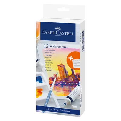 Tempera 12 culori/set x 9ml + paleta, Faber-Castell