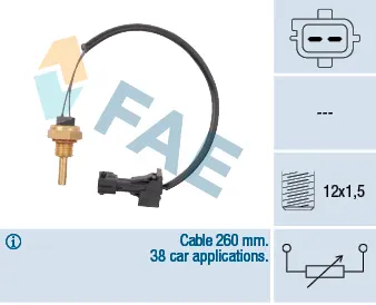 Senzor temperatura lichid racire (numar pini: 2, negru) SAAB 900 II, 9000, 9-3 2.0 2.3 08.89-08.03