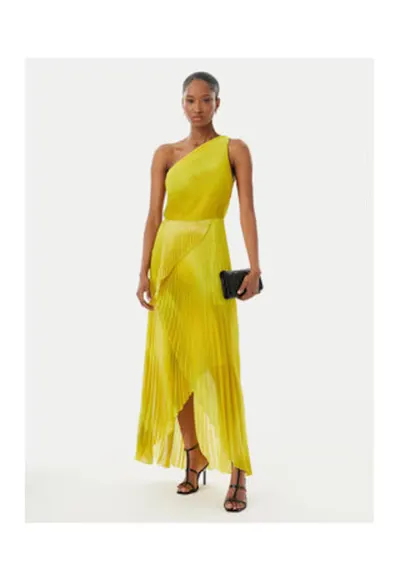 Rochie de cocktail Dama - galben - fara maneci - poliester