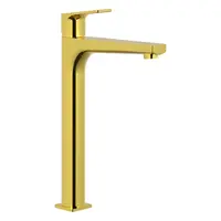 Baterie inalta lavoar Celesta Aria monocomanda design slim montaj stativ auriu