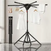 Uscator de rufe pliabil tip trepied, cu 6 brate rotative, 150 cm