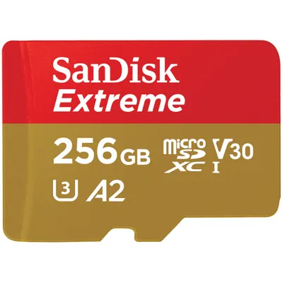 Card Memorie microSDXC SanDisk Extreme, 256Gb, Clasa 10 / UHS-1 U3 SDSQXAV-256G-GN6MN