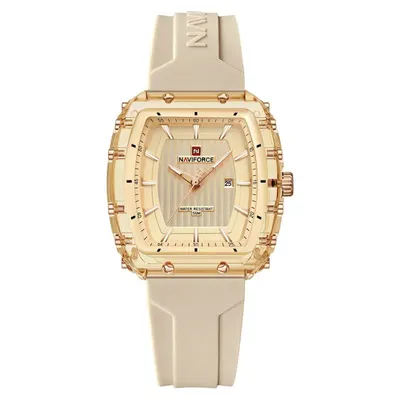 Ceas Dama Naviforce 7124 Auriu - Afișaj Analog, Fashion, Casual, Dată, Rezistent la Apă 5ATM