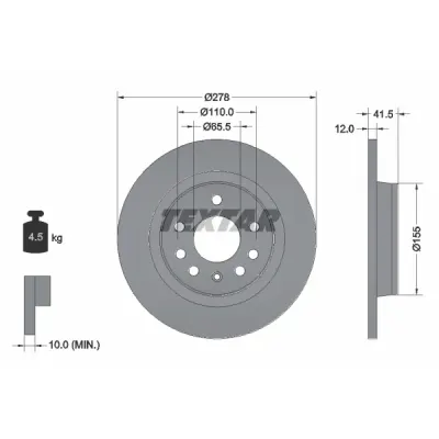 Disc frana TEXTAR 92118503