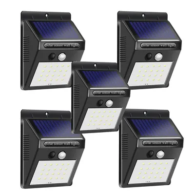 Set 5 x Lampa solara de perete cu senzor miscare 30 LED