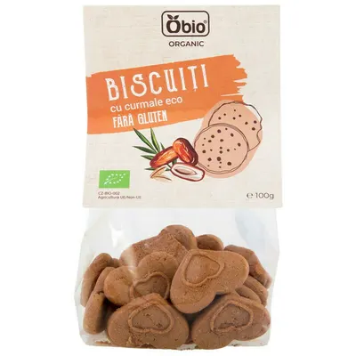 Biscuiti cu curmale bio 100g Obio