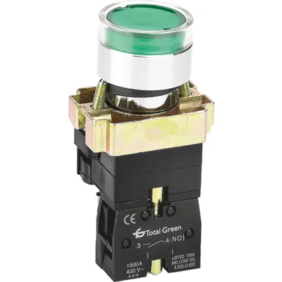 Buton Luminos Revenire cu Bec 1ND IP40 Verde
