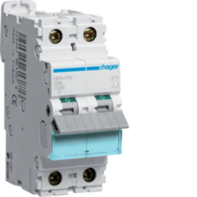 Disjunctor 2P, 16A, 10kA, D, 2M