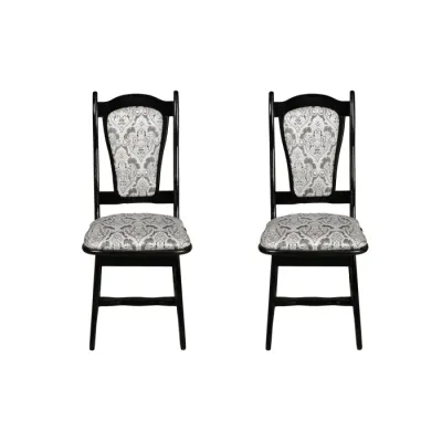 Set 2 scaune IZA, cadru wenge + stofa print 02, 45x45x95 cm