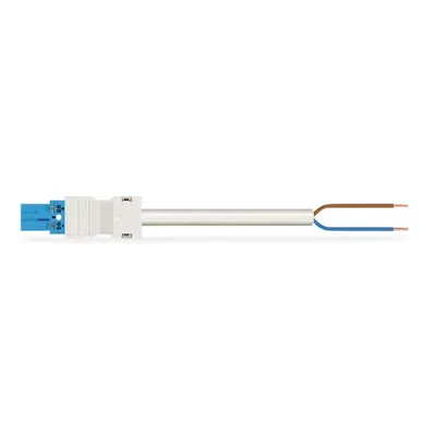 pre-assembled connecting cable; Eca; Plug/open-ended; 2-pole; Cod. I; H05Z1Z1-F 2 x 1,50 mm²; 2 m; 1,50 mm²; blue