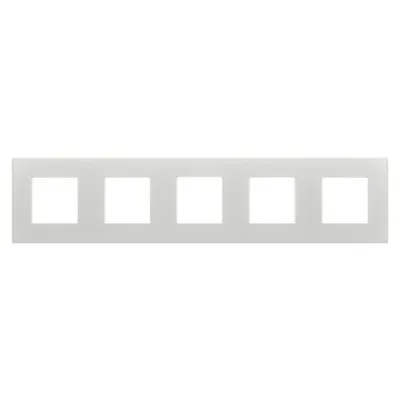 Placa Ornament Dahlia - in Technopolymer - 5 Modul Horizontal/vertical - Light Grey