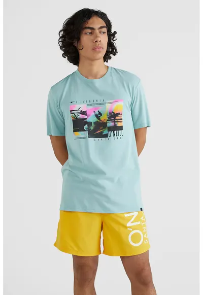 Tricou de bumbac cu imprimeu grafic Bays - Verde menta