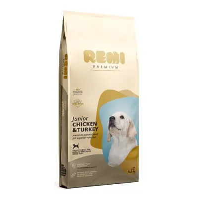Hrana uscata pentru caini Remi Premium Junior Medium&Large Breed cu Pui și Curcan 12.5kg
