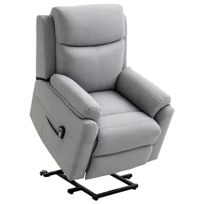 HOMCOM Fotoliu Electric, Reclinabil până la 160° cu Motor, Telecomandă și Suport pentru Picioare, 83x89x102 cm, Gri | Aosom Romania